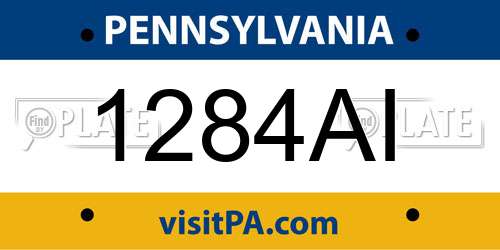 1284AI Pennsylvania License Plate