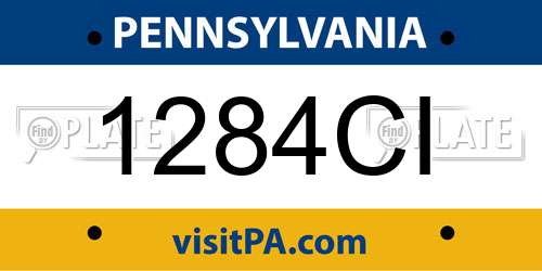 1284CI Pennsylvania License Plate