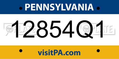 12854Q1 Pennsylvania License Plate