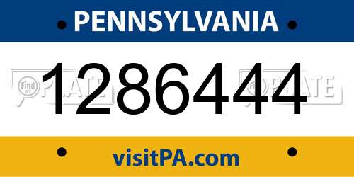 1286444 Pennsylvania License Plate