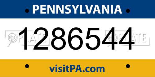 1286544 Pennsylvania License Plate