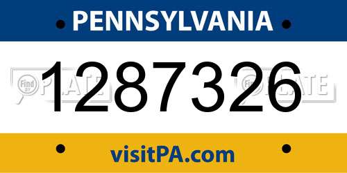 1287326 Pennsylvania License Plate