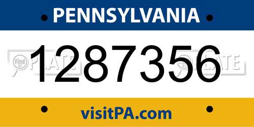 1287356 Pennsylvania License Plate