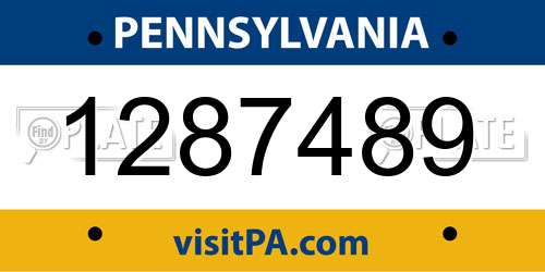 1287489 Pennsylvania License Plate