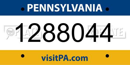 1288044 Pennsylvania License Plate