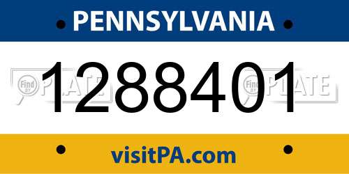 1288401 Pennsylvania License Plate
