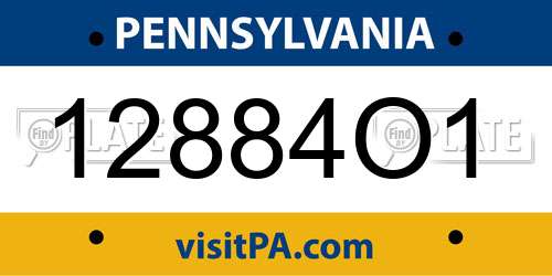 12884O1 Pennsylvania License Plate