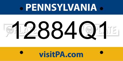 12884Q1 Pennsylvania License Plate
