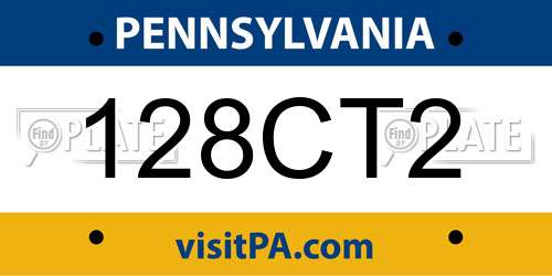 128CT2 Pennsylvania License Plate