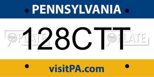 128CTT Pennsylvania License Plate