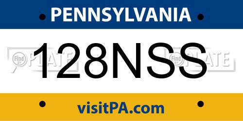 128NSS Pennsylvania License Plate