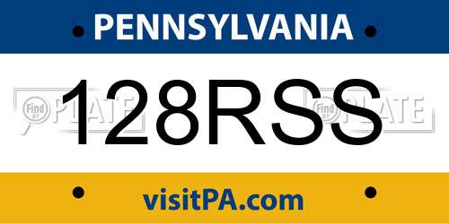 128RSS Pennsylvania License Plate