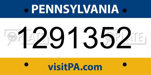 1291352 Pennsylvania License Plate