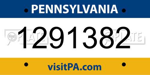 1291382 Pennsylvania License Plate