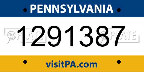 1291387 Pennsylvania License Plate