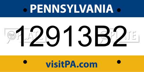 12913B2 Pennsylvania License Plate