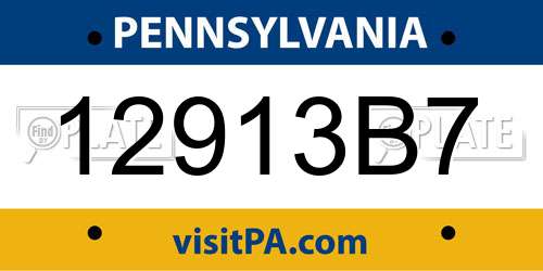 12913B7 Pennsylvania License Plate