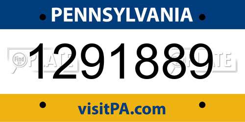 1291889 Pennsylvania License Plate