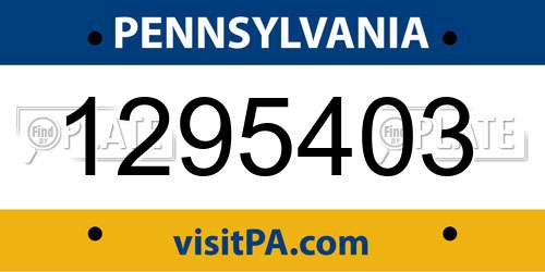 1295403 Pennsylvania License Plate