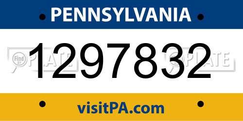 1297832 Pennsylvania License Plate