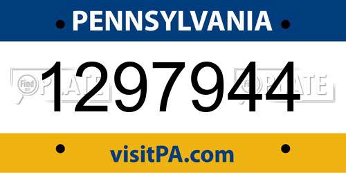 1297944 Pennsylvania License Plate