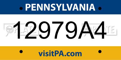 12979A4 Pennsylvania License Plate