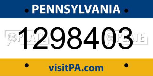1298403 Pennsylvania License Plate