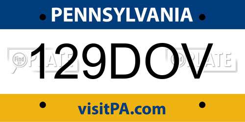 129DOV Pennsylvania License Plate
