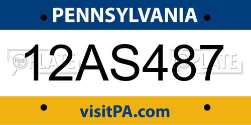 12AS487 Pennsylvania License Plate