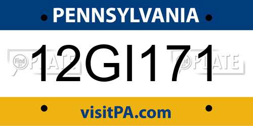 12GI171 Pennsylvania License Plate