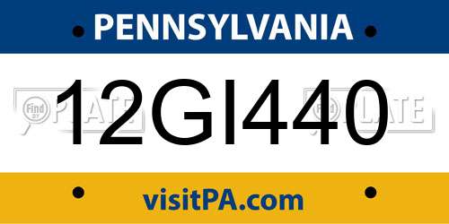 12GI440 Pennsylvania License Plate