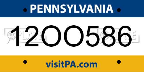 12OO586 Pennsylvania License Plate