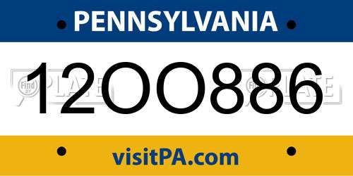 12OO886 Pennsylvania License Plate