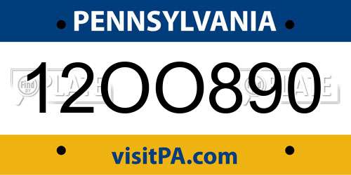 12OO890 Pennsylvania License Plate
