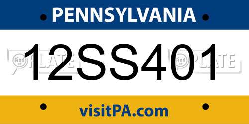 12SS401 Pennsylvania License Plate