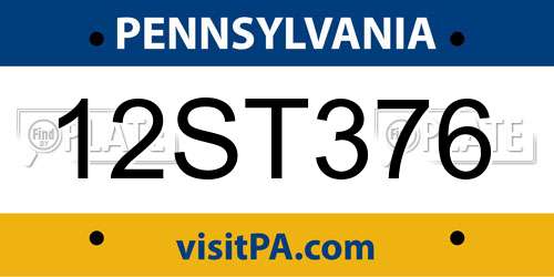 12ST376 Pennsylvania License Plate