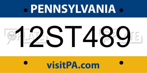 12ST489 Pennsylvania License Plate
