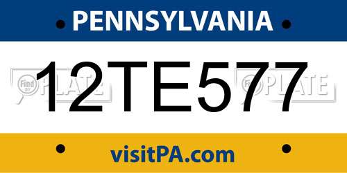 12TE577 Pennsylvania License Plate