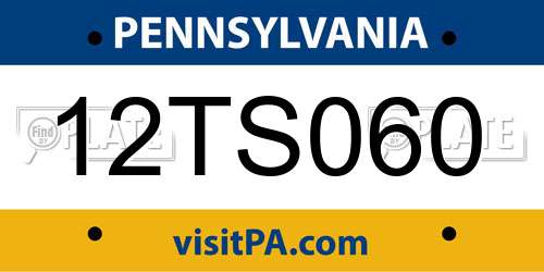 12TS060 Pennsylvania License Plate