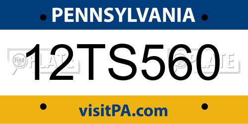 12TS560 Pennsylvania License Plate