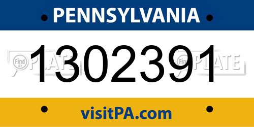1302391 Pennsylvania License Plate