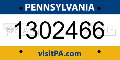 1302466 Pennsylvania License Plate