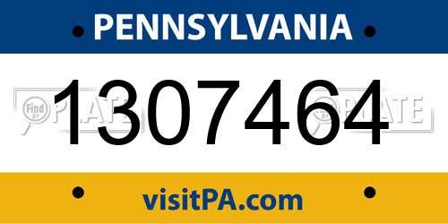 1307464 Pennsylvania License Plate