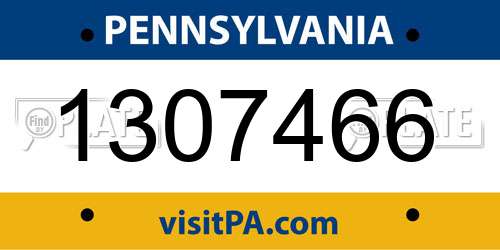 1307466 Pennsylvania License Plate