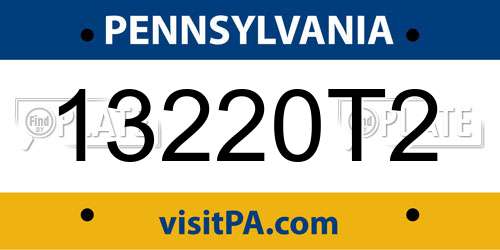 13220T2 Pennsylvania License Plate