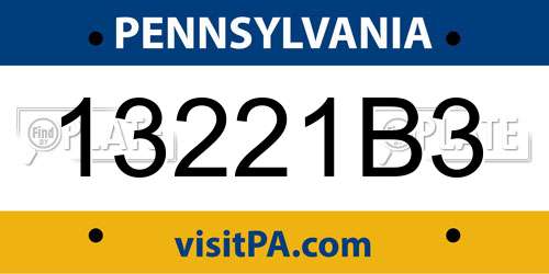 13221B3 Pennsylvania License Plate
