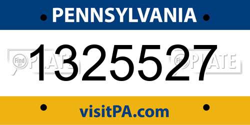 1325527 Pennsylvania License Plate