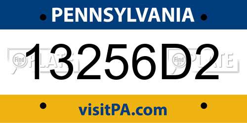 13256D2 Pennsylvania License Plate