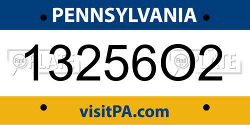 13256O2 Pennsylvania License Plate