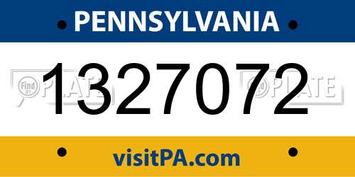 1327072 Pennsylvania License Plate